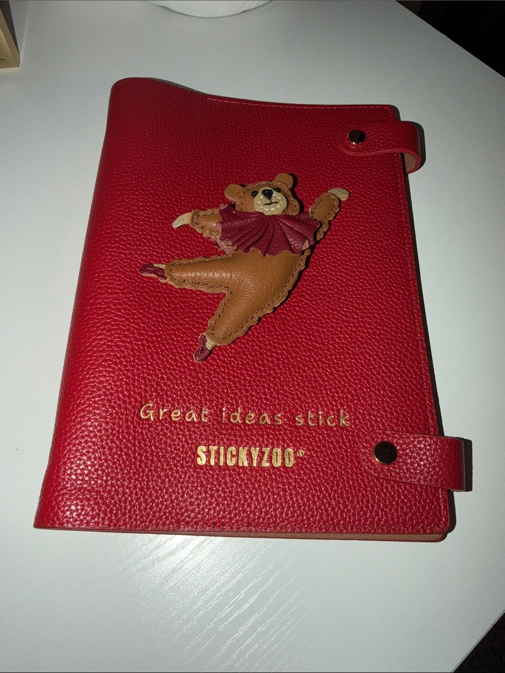 Ballet Bear Red Leather Agenda Cover